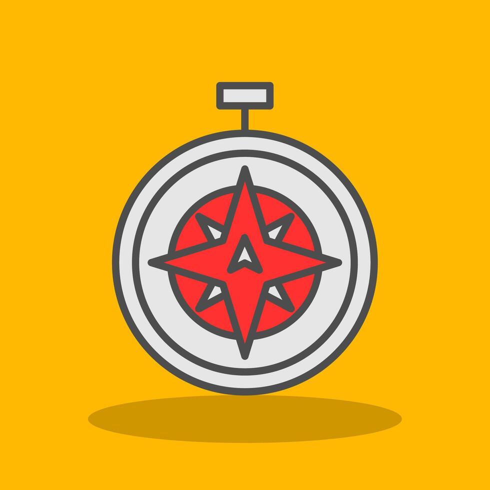North Filled Shadow Icon vector
