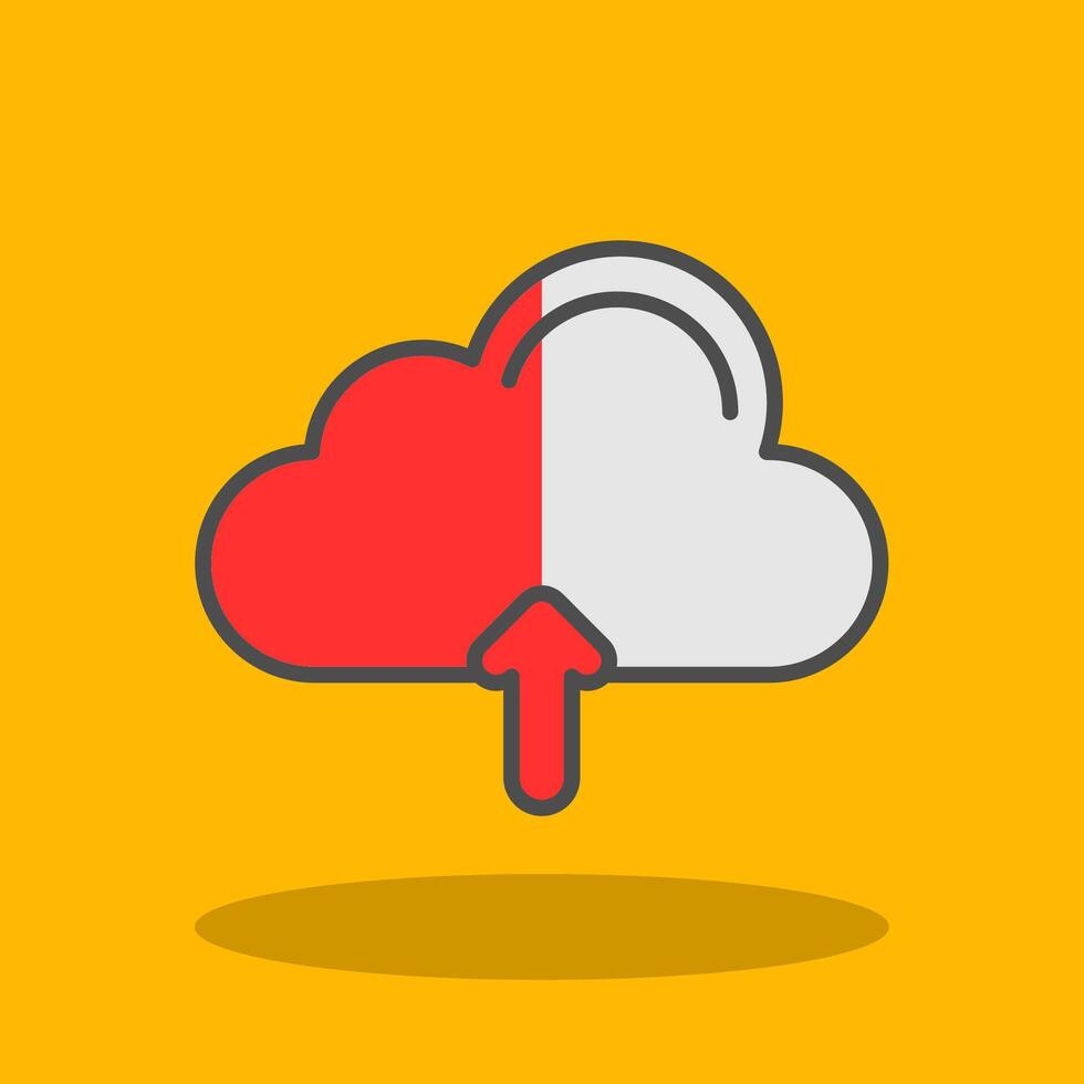 Cloud Filled Shadow Icon vector