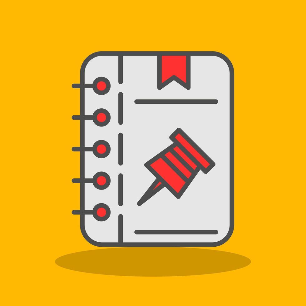 Push Pin Filled Shadow Icon vector