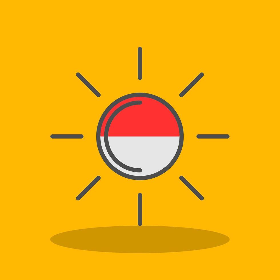 Sun Filled Shadow Icon vector