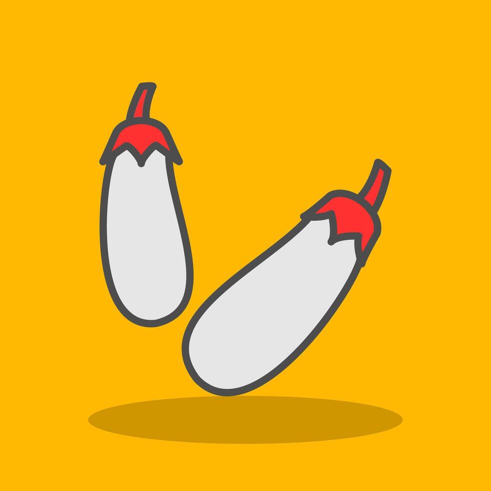 Eggplant Filled Shadow Icon vector