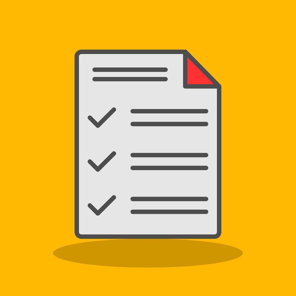 Customs Declaration Filled Shadow Icon vector