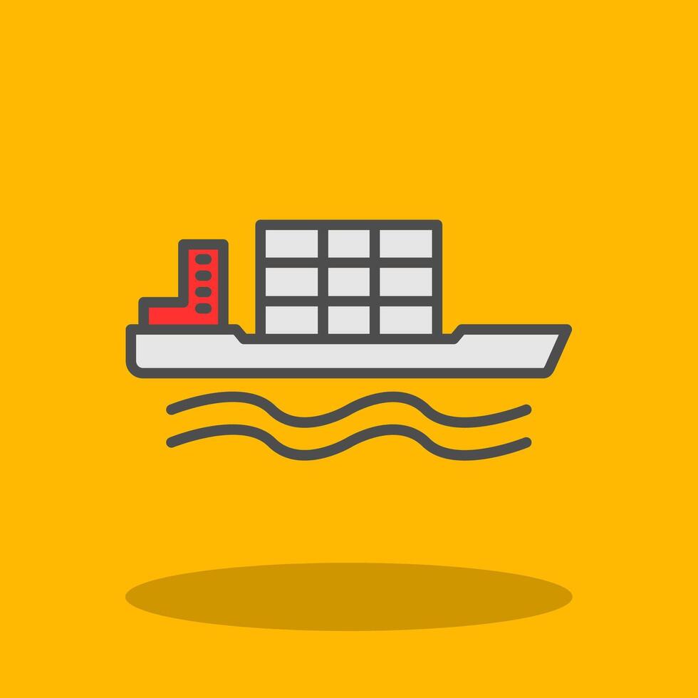 Bulk Carrier Filled Shadow Icon vector