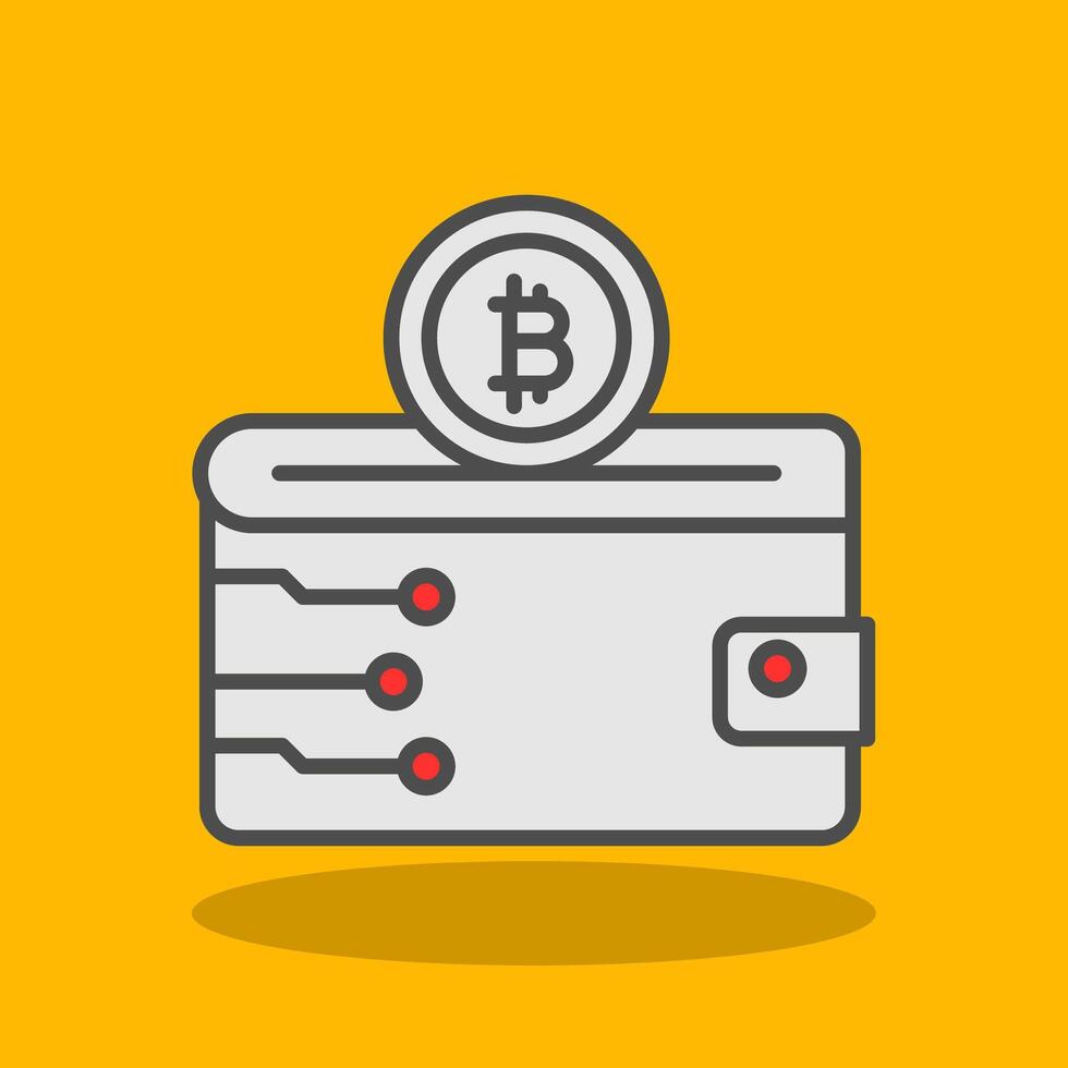 Cryptocurrency Wallet Filled Shadow Icon vector