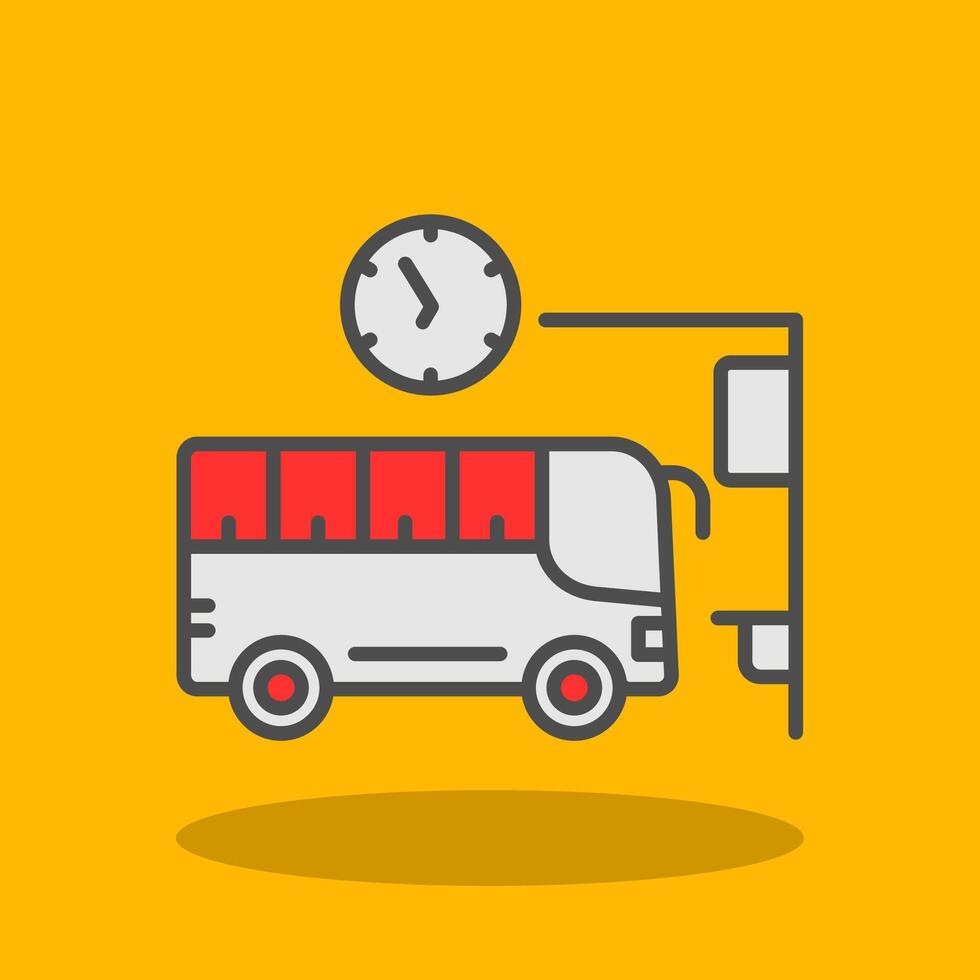 Bus Station Filled Shadow Icon vector