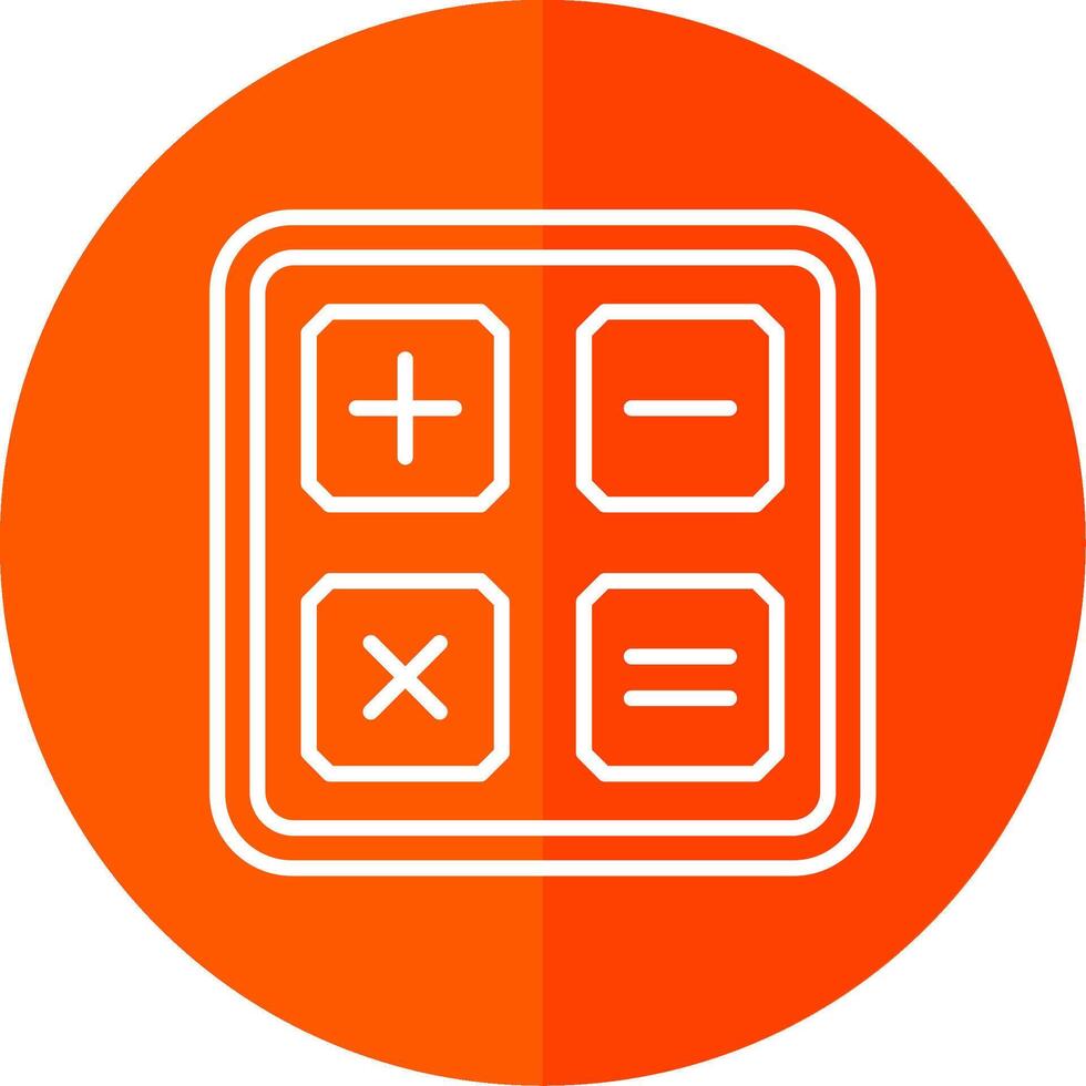 Calculator Line Red Circle Icon vector