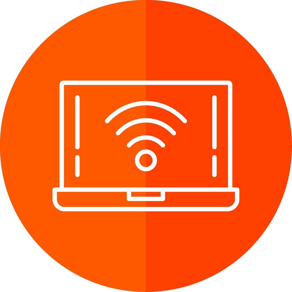 Wifi línea rojo circulo icono vector