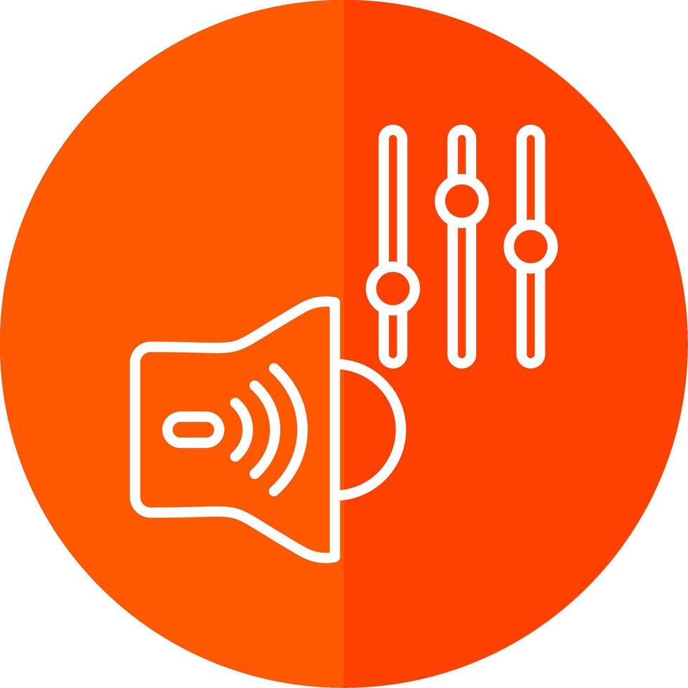 Volume Control Line Red Circle Icon vector