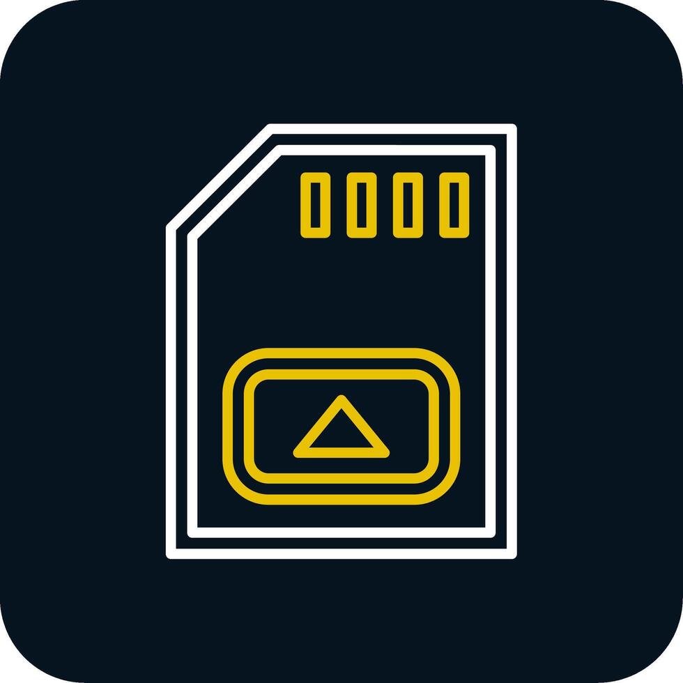 Memory Card Line Red Circle Icon vector