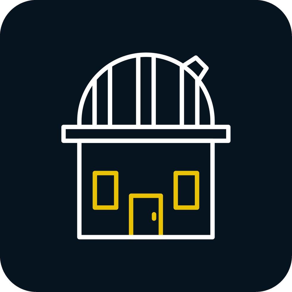 Observatory Line Red Circle Icon vector