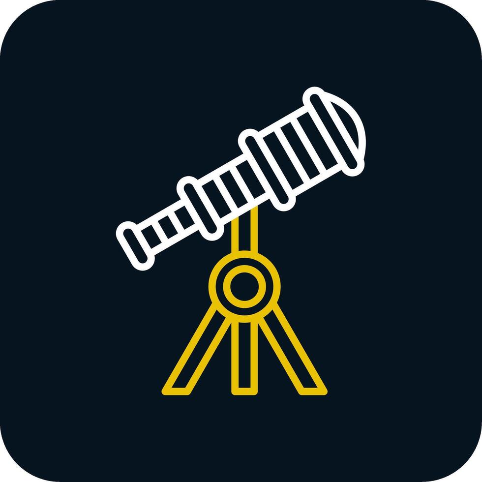 Telescope Line Red Circle Icon vector