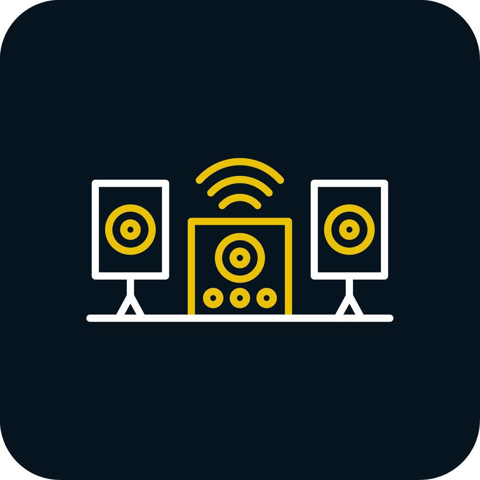 Audio System Line Red Circle Icon vector