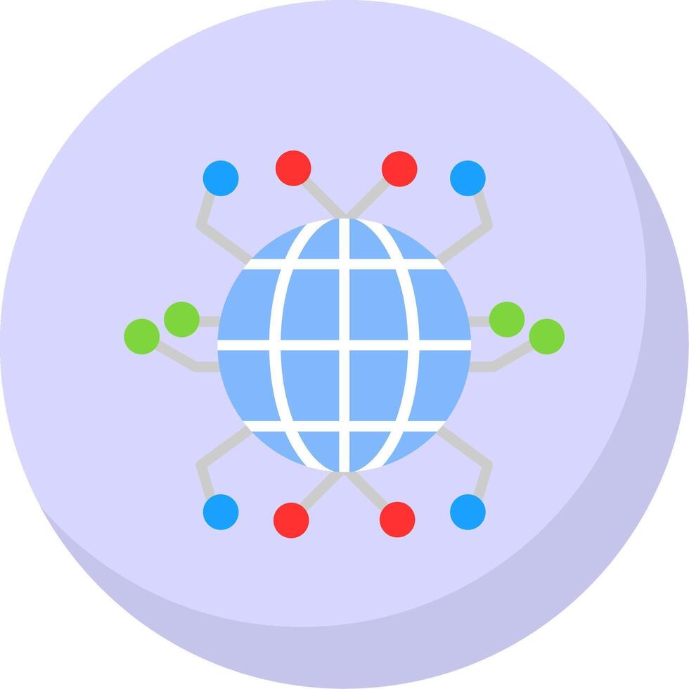 Global Networking Flat Bubble Icon vector