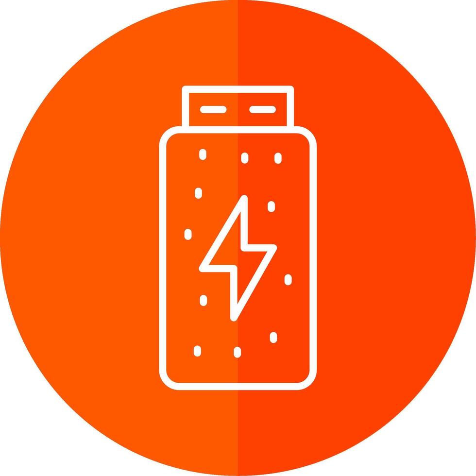 Battery Status Line Red Circle Icon vector