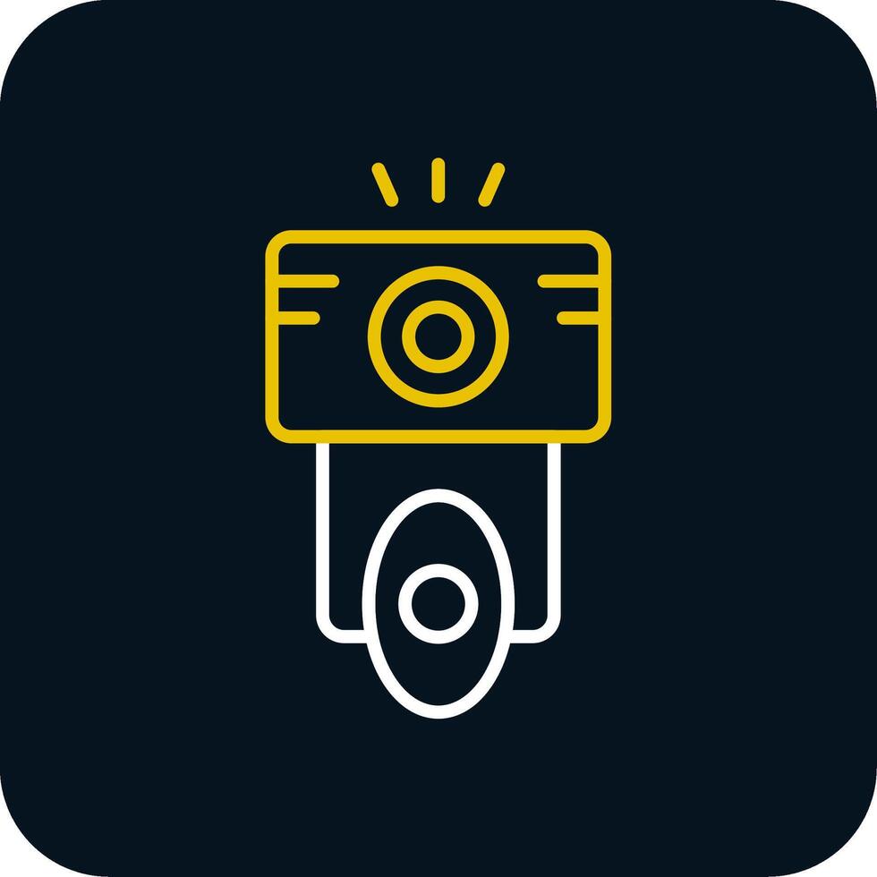 Camera Flash Line Red Circle Icon vector