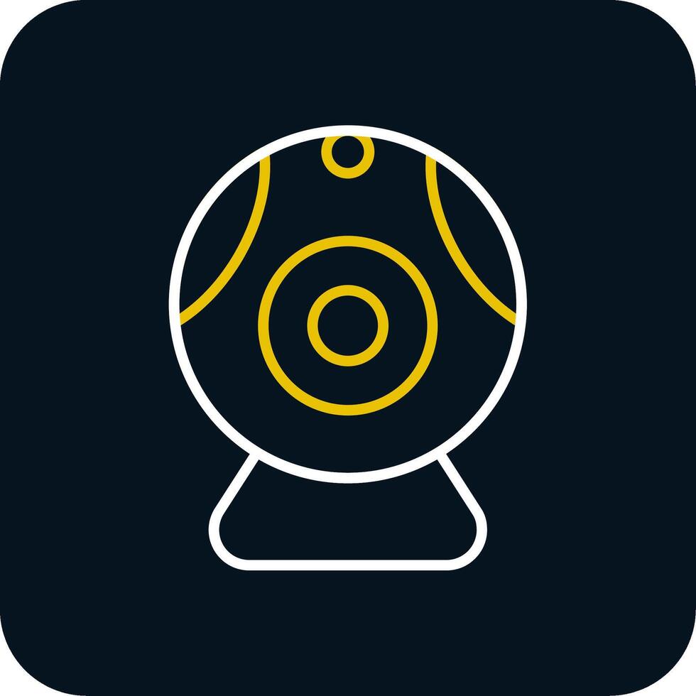 Web camera Line Red Circle Icon vector