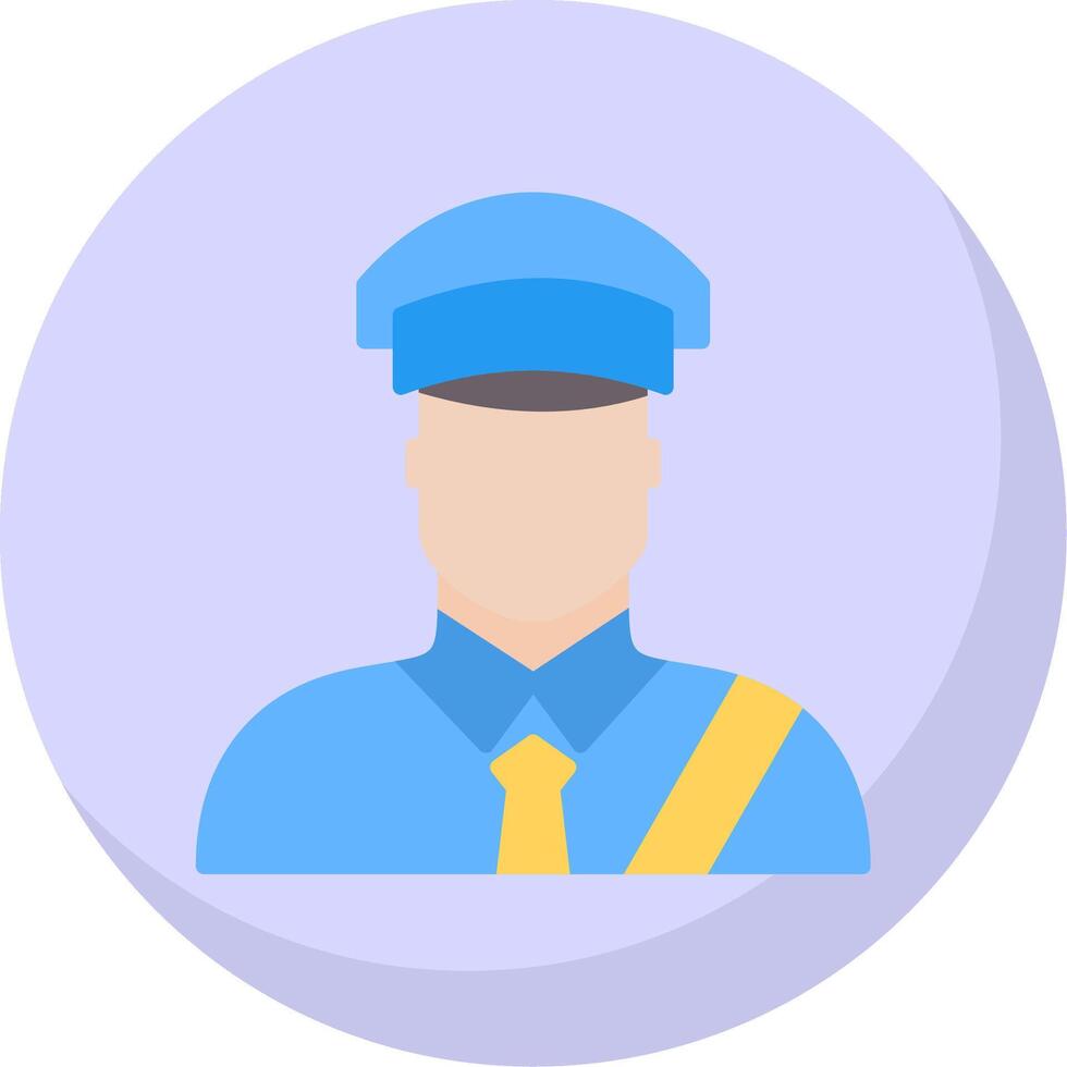 Custom Officer Flat Bubble Icon vector