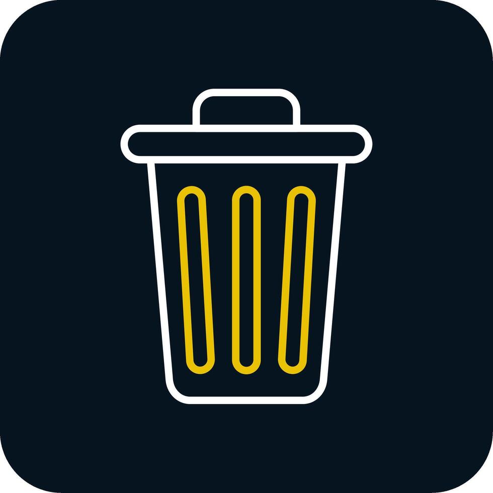 Dustbin Line Red Circle Icon vector