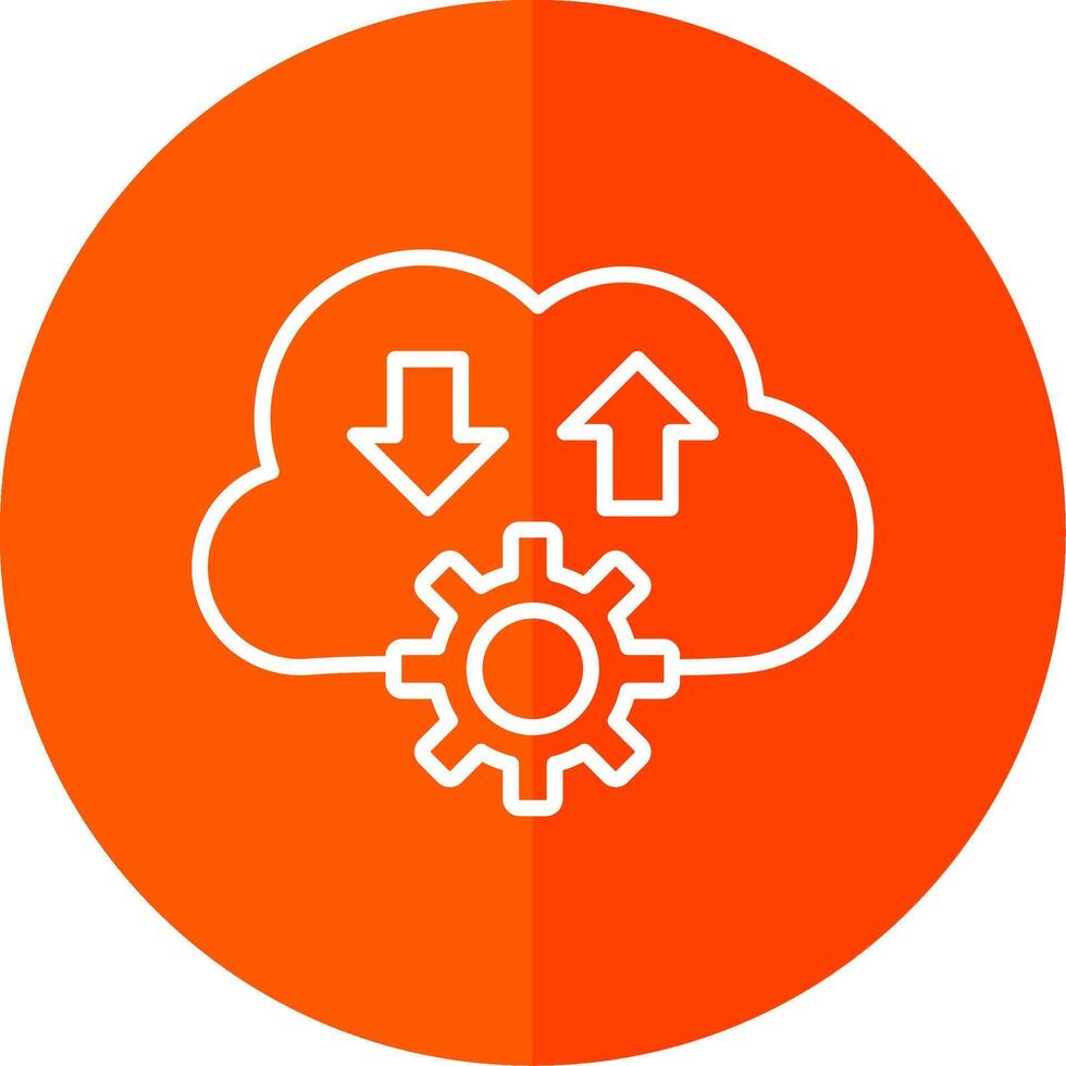 Cloud Line Red Circle Icon vector