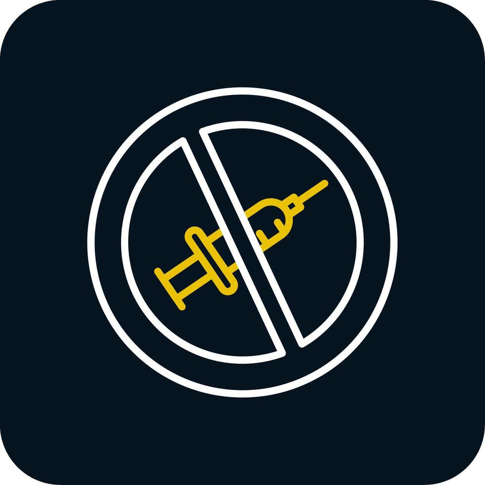 No Needle Line Red Circle Icon vector