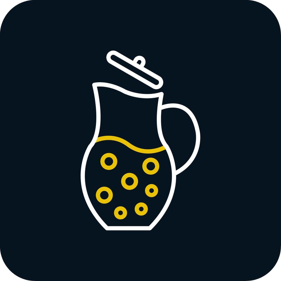 Jug Line Red Circle Icon vector