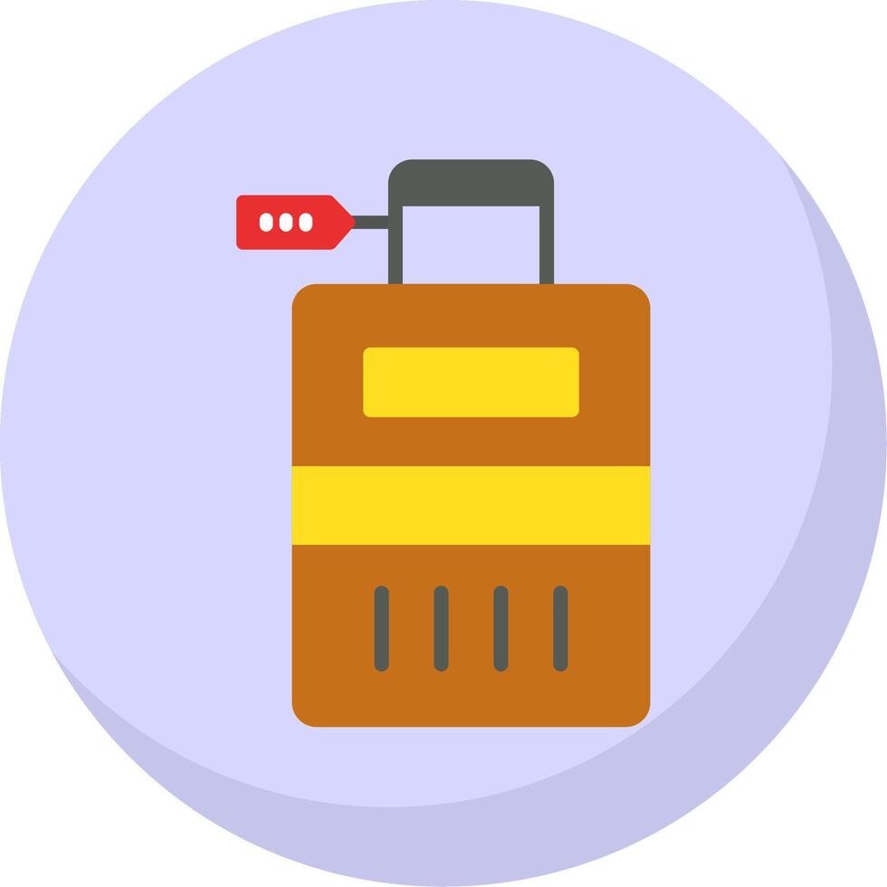 Wheeled Luggage Flat Bubble Icon vector