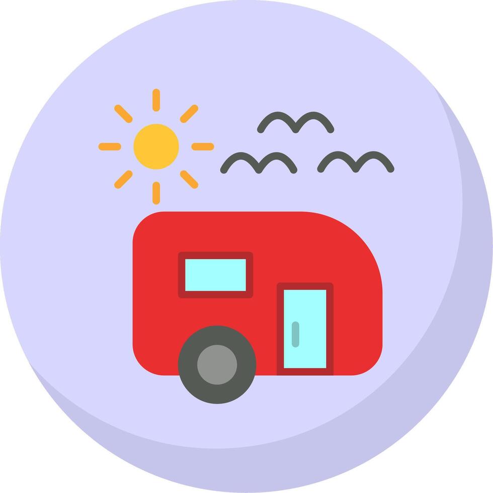 Trailer park Flat Bubble Icon vector