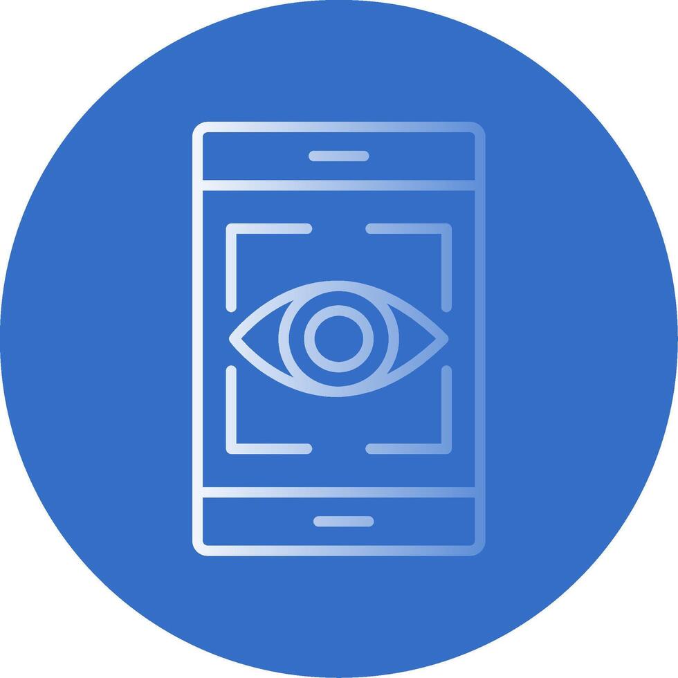 Eye Recognition Flat Bubble Icon vector