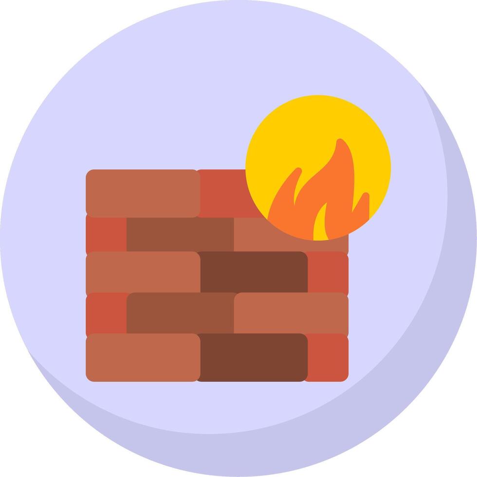 Firewall Flat Bubble Icon vector