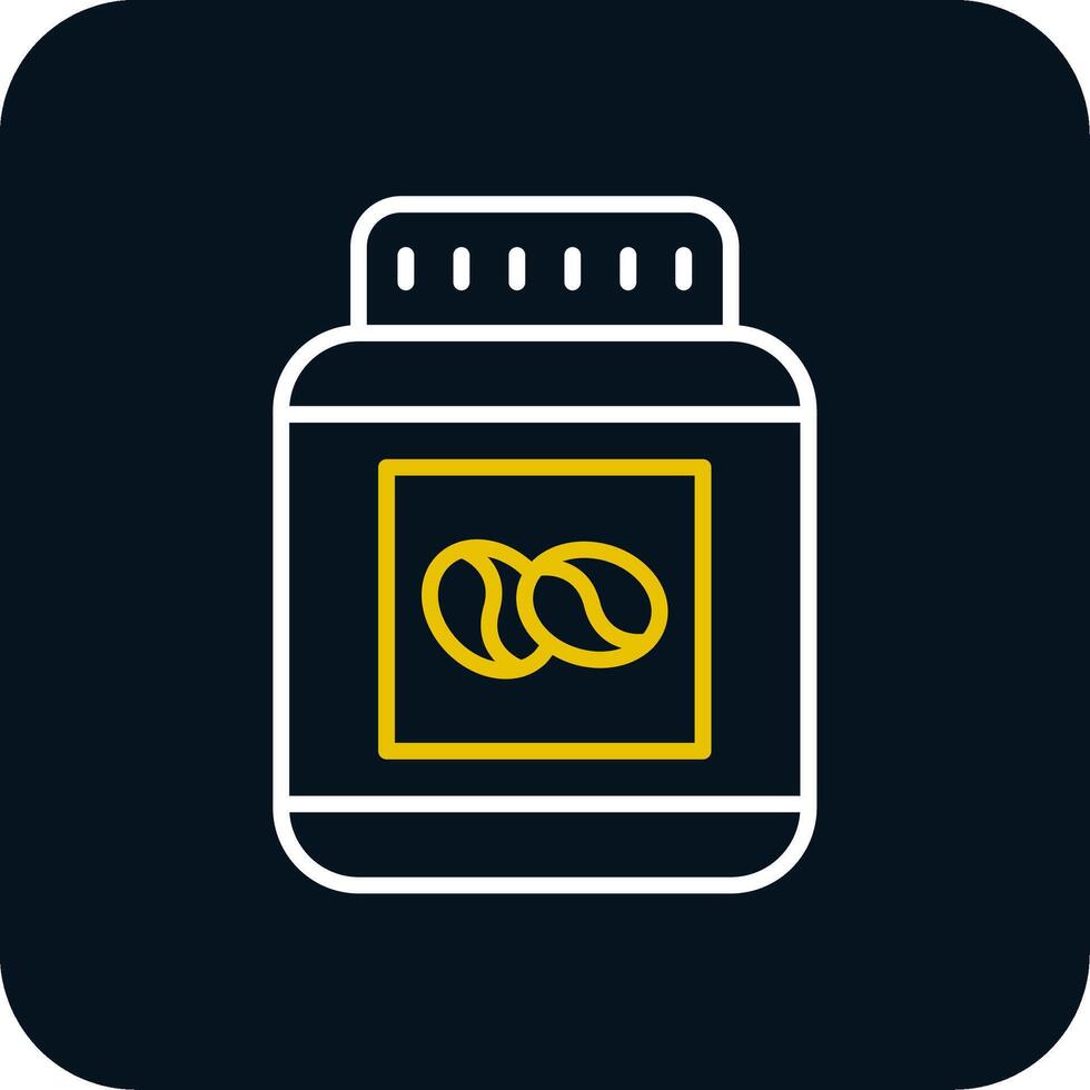Beans Jar Line Red Circle Icon vector