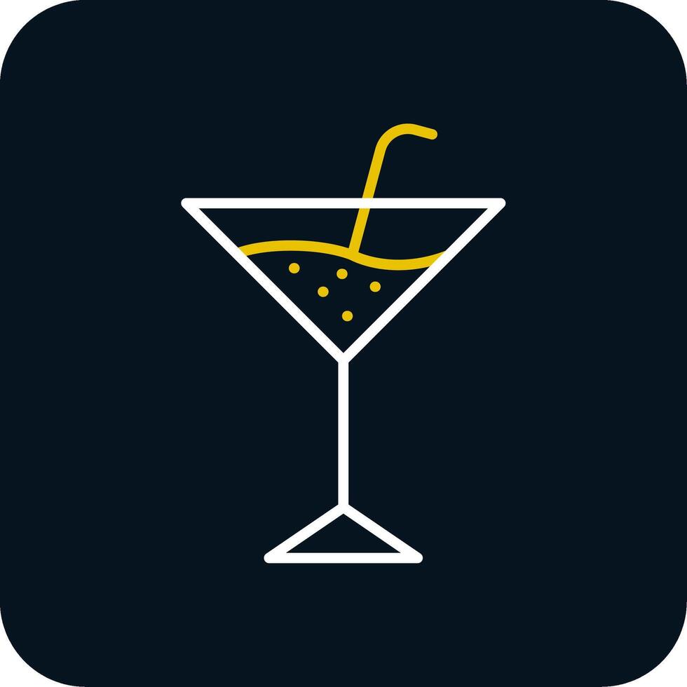 Martini Line Red Circle Icon vector
