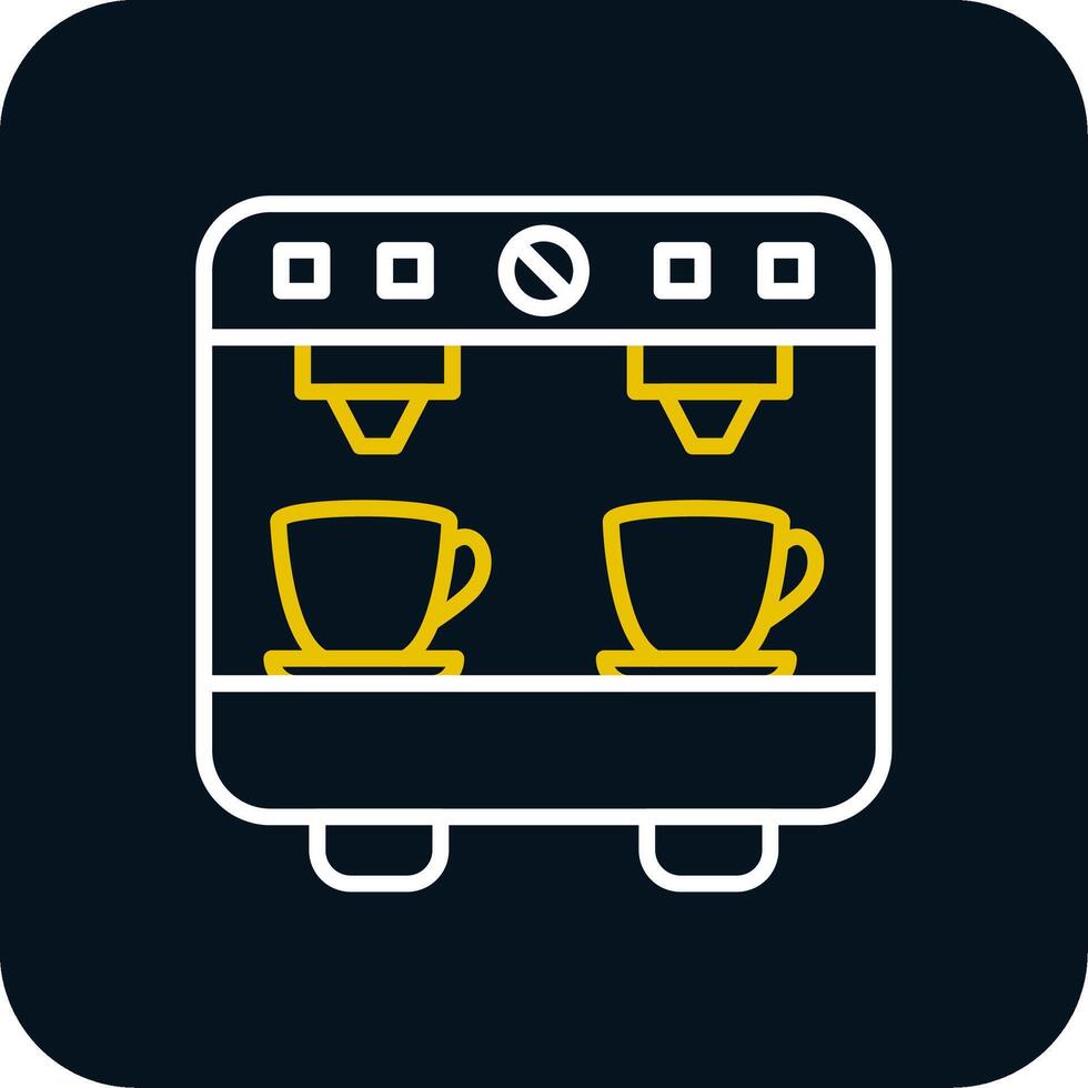 Coffee Machine Line Red Circle Icon vector