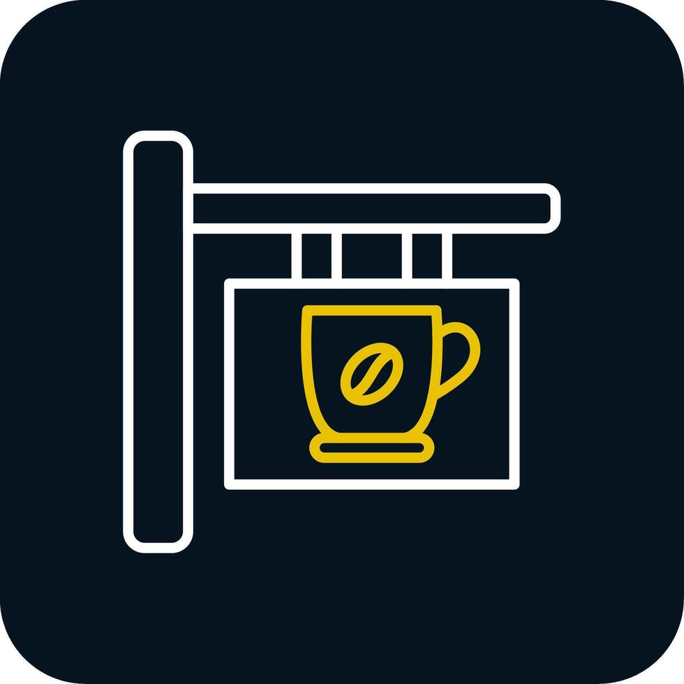 Cafe Signage Line Red Circle Icon vector