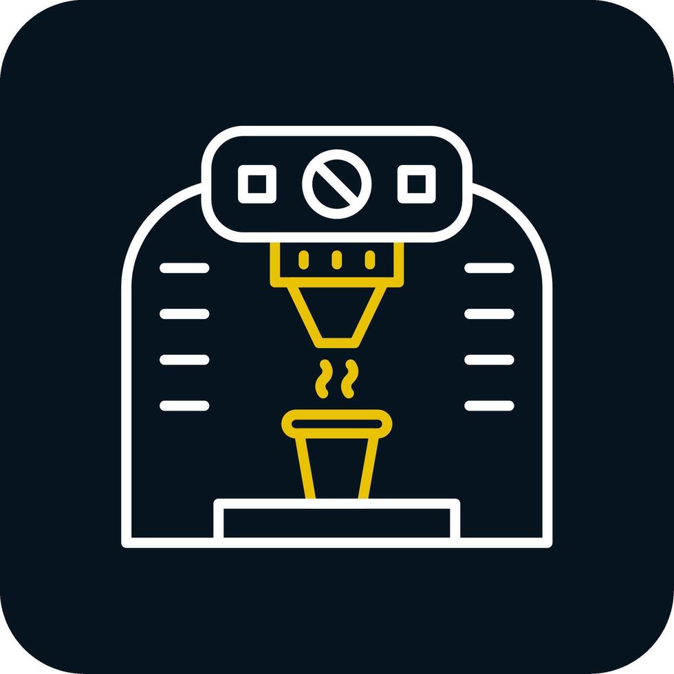 Coffee Machine Line Red Circle Icon vector