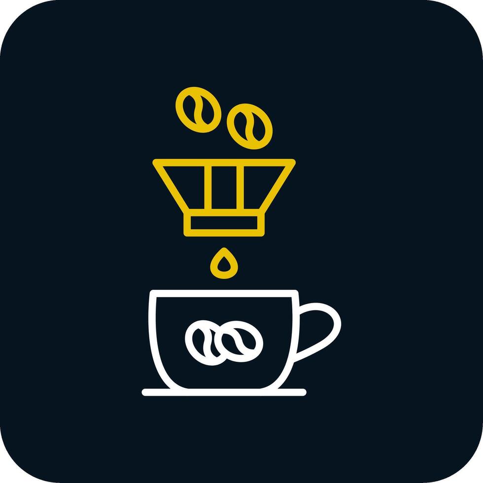 Coffee Filter Line Red Circle Icon vector