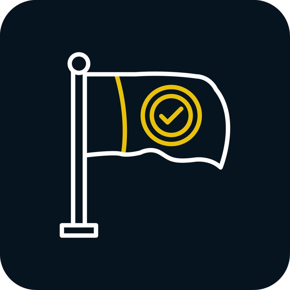 Flag Line Red Circle Icon vector