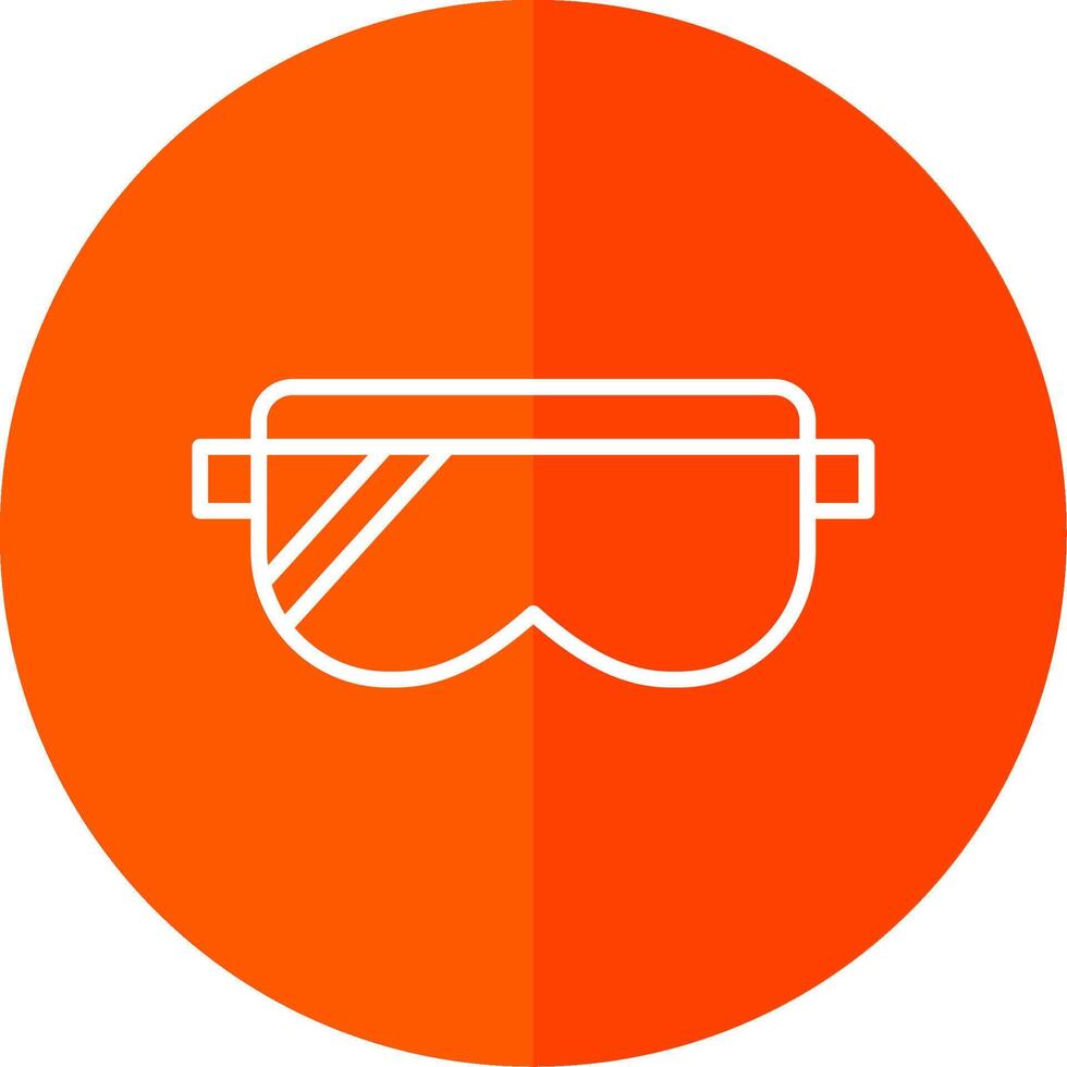 Safety Glasses Line Red Circle Icon vector