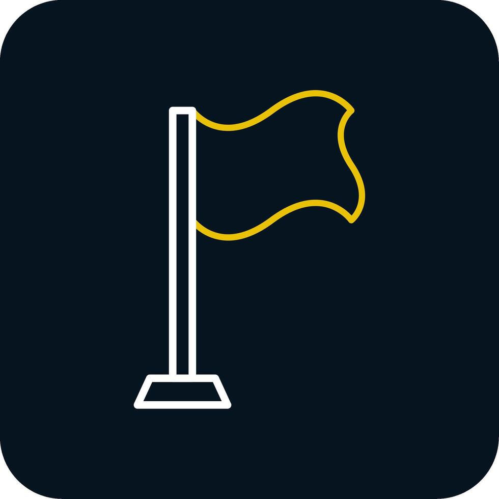 Flag Line Red Circle Icon vector