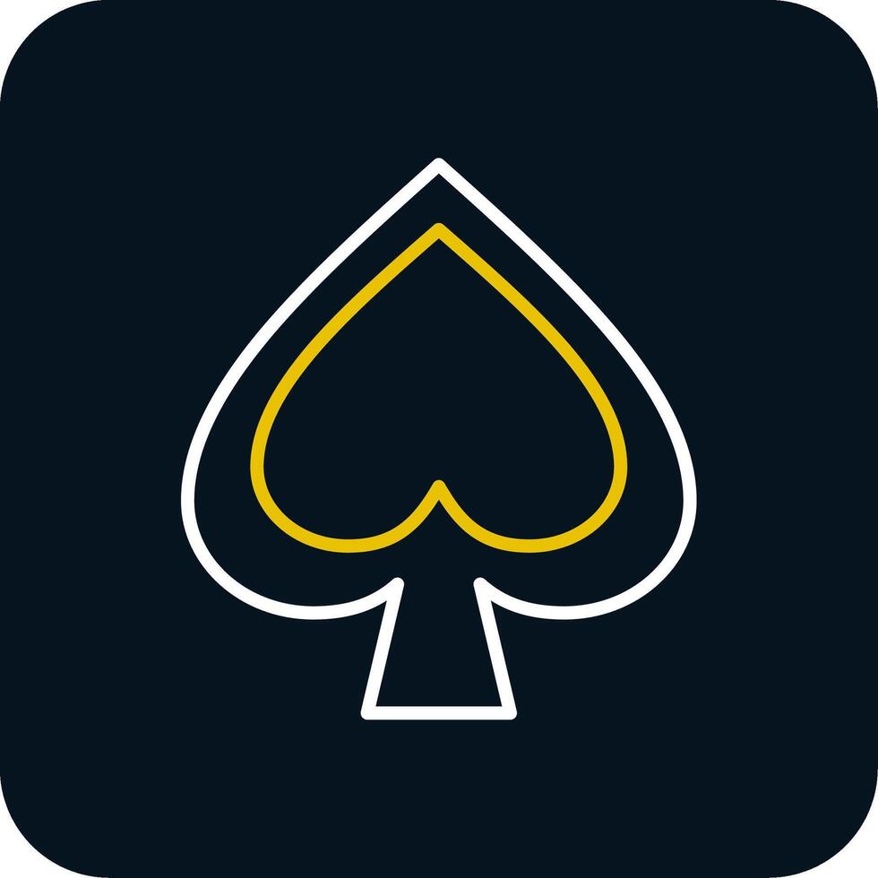 Spade Line Red Circle Icon vector