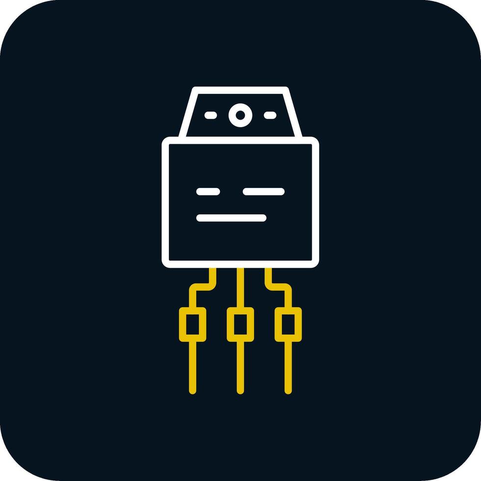 Transistor Line Red Circle Icon vector