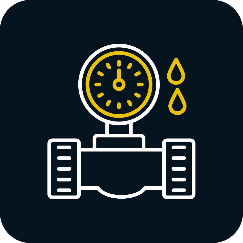 Water Meter Line Red Circle Icon vector
