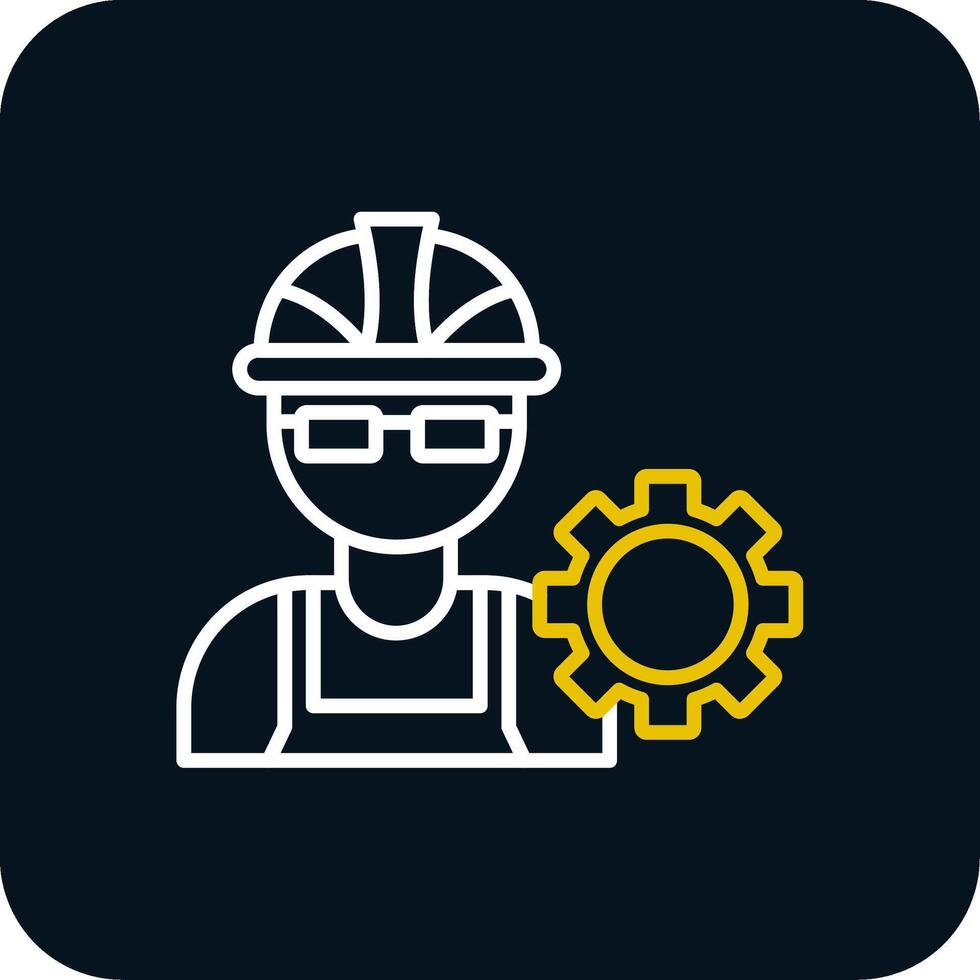 Engineer Line Red Circle Icon vector