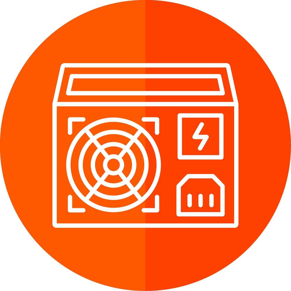 Power Supply Line Red Circle Icon vector