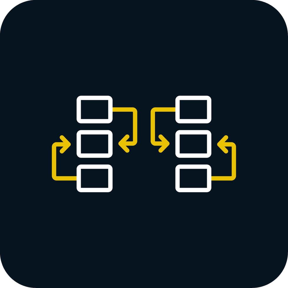 Flow Chart Line Red Circle Icon vector