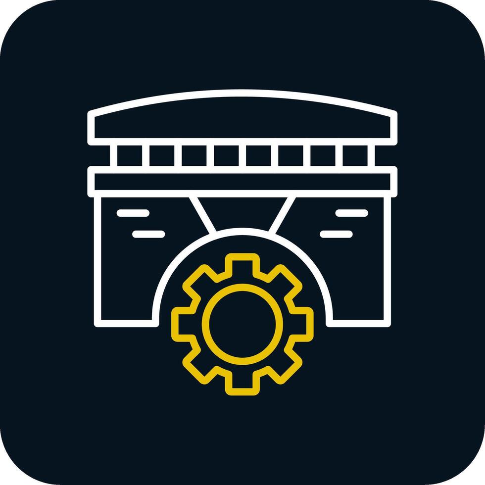 Bridge Line Red Circle Icon vector