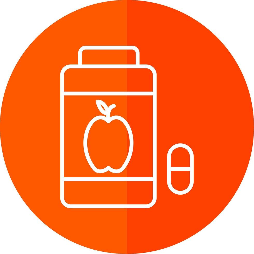 Vitamins Line Red Circle Icon vector