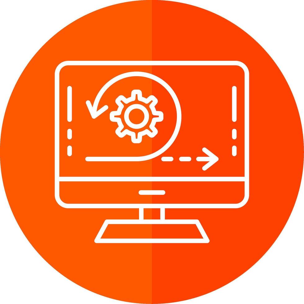 Agile Line Red Circle Icon vector