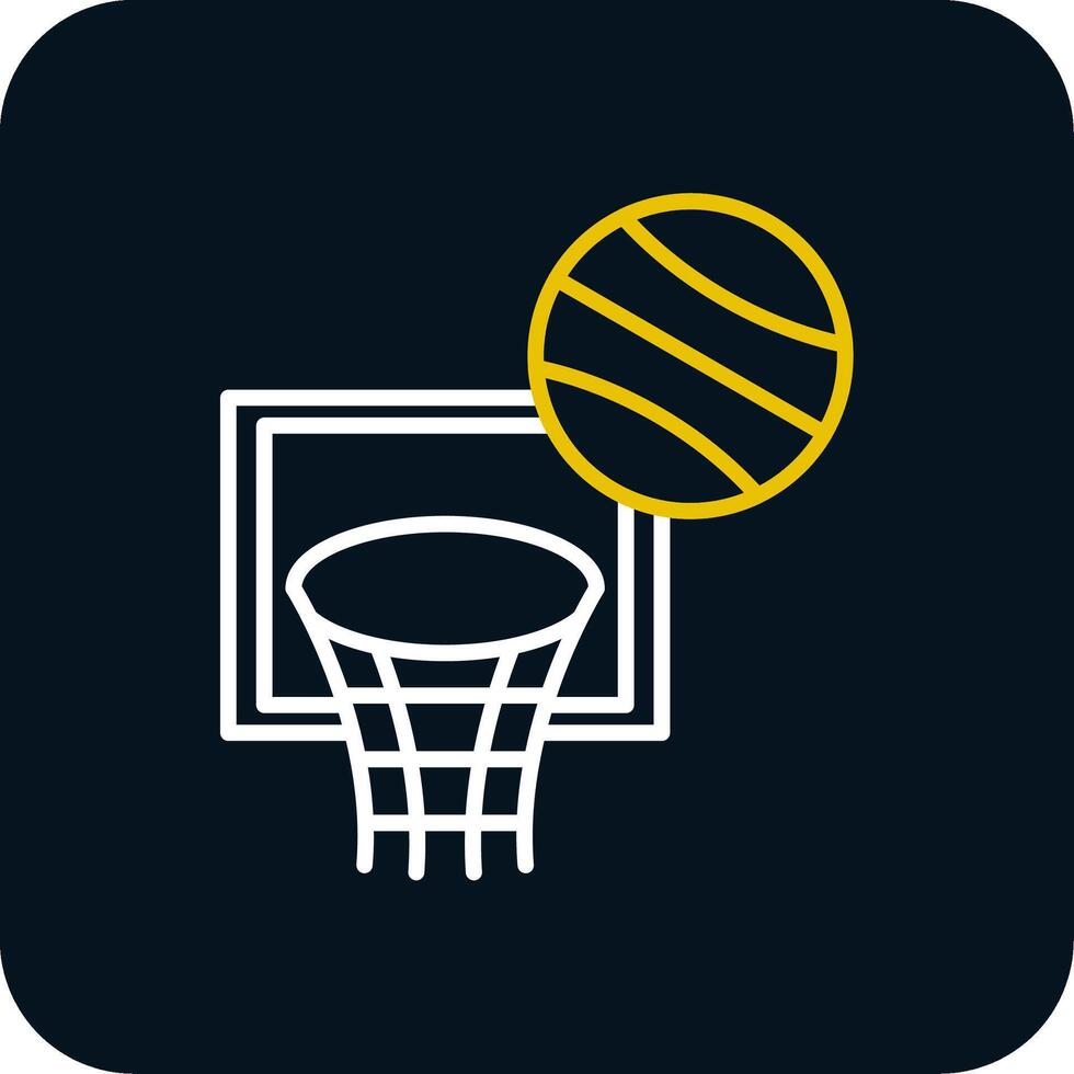 Basketball Line Red Circle Icon vector