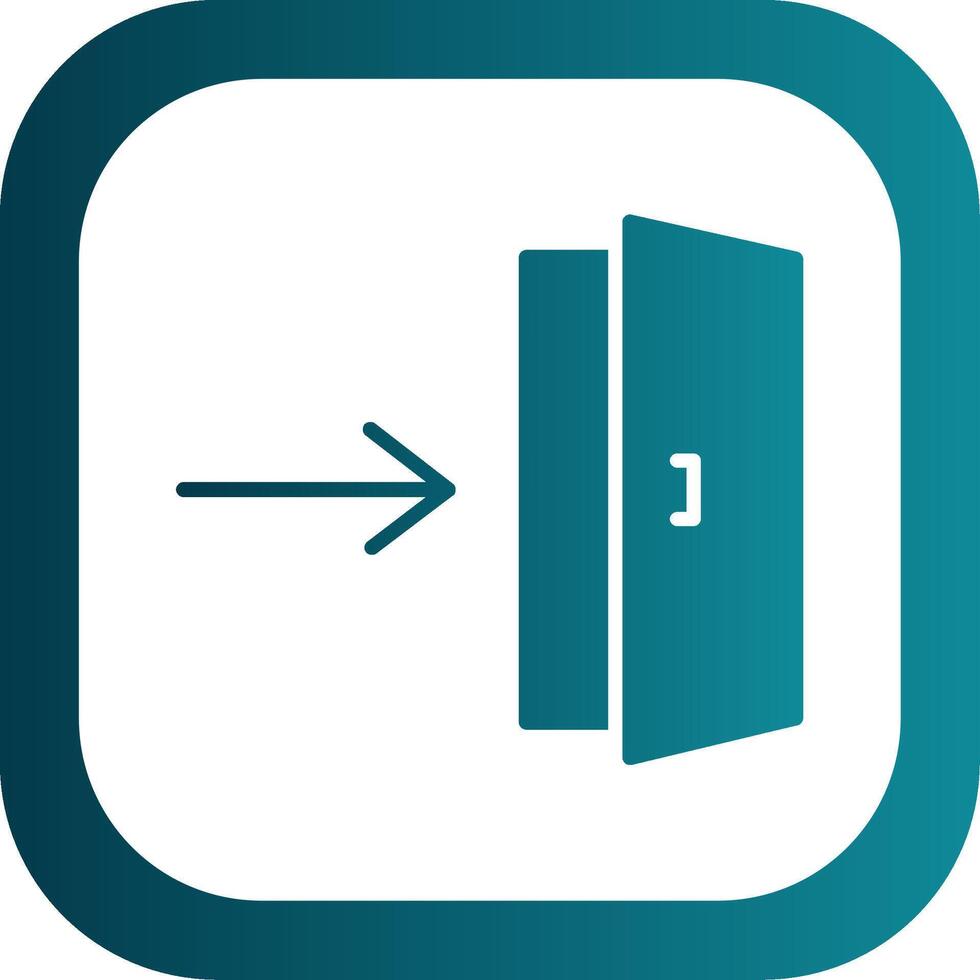 Entrance Glyph Gradient Corner Icon vector