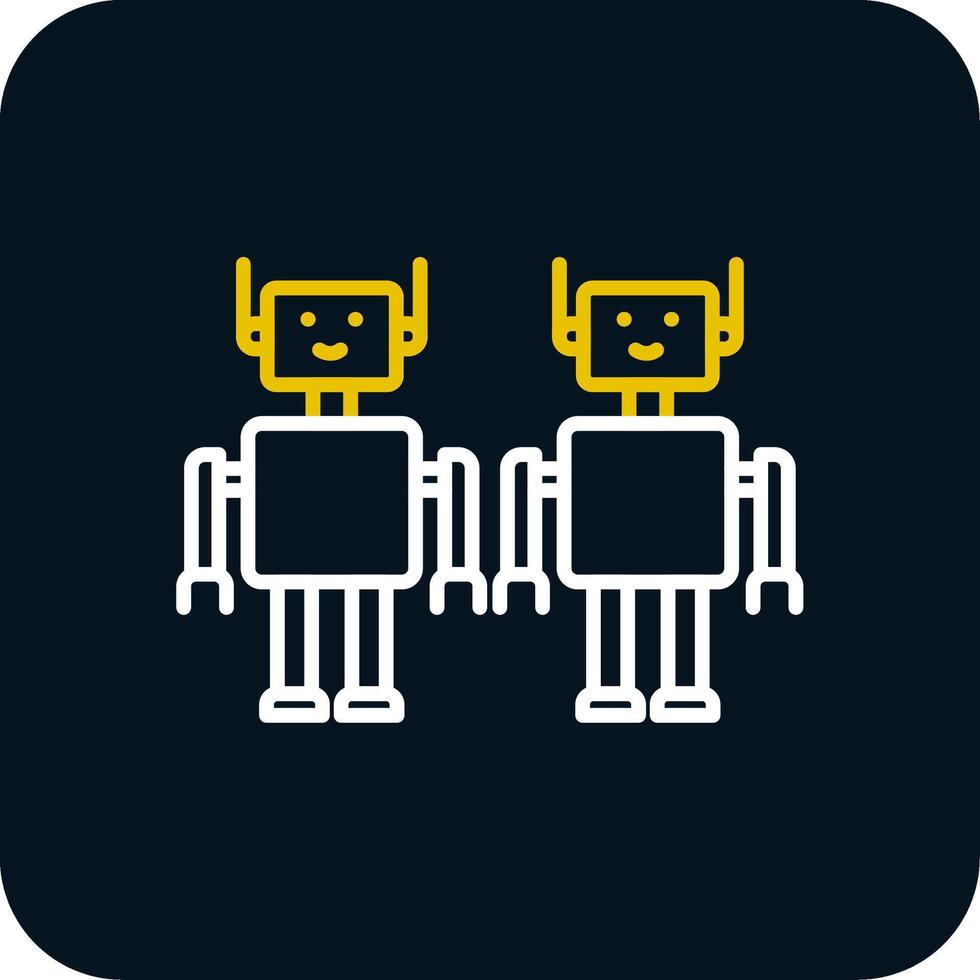 Robots Line Red Circle Icon vector